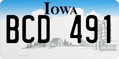 IA license plate BCD491