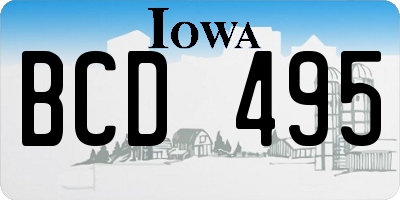 IA license plate BCD495