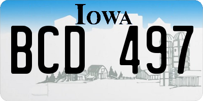 IA license plate BCD497