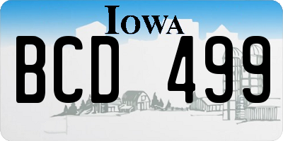 IA license plate BCD499