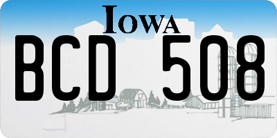 IA license plate BCD508