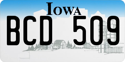 IA license plate BCD509