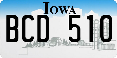 IA license plate BCD510