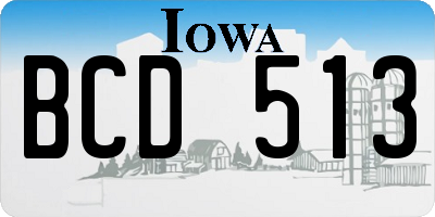 IA license plate BCD513