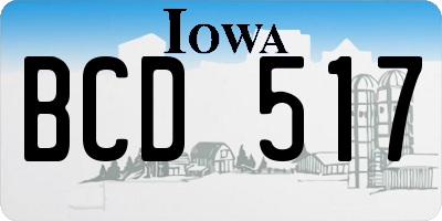 IA license plate BCD517