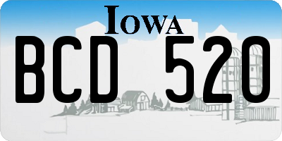 IA license plate BCD520