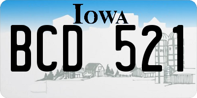 IA license plate BCD521