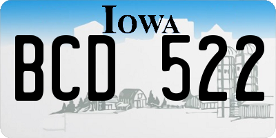 IA license plate BCD522
