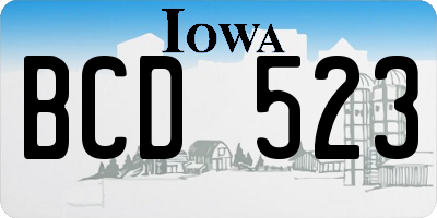 IA license plate BCD523
