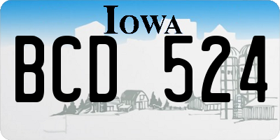 IA license plate BCD524