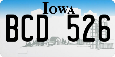IA license plate BCD526