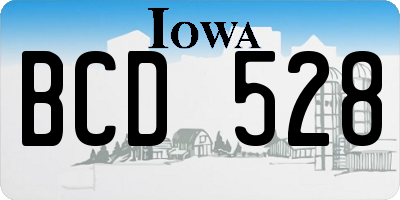 IA license plate BCD528