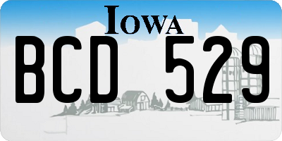 IA license plate BCD529