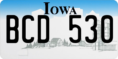IA license plate BCD530