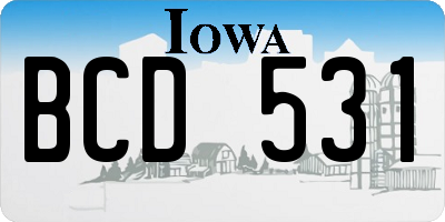 IA license plate BCD531