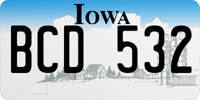 IA license plate BCD532