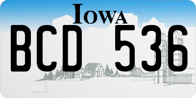 IA license plate BCD536
