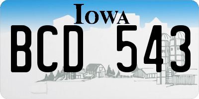 IA license plate BCD543