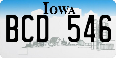 IA license plate BCD546