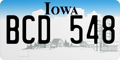 IA license plate BCD548
