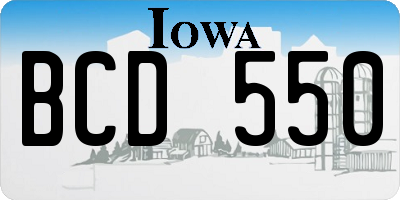 IA license plate BCD550