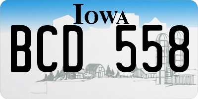 IA license plate BCD558