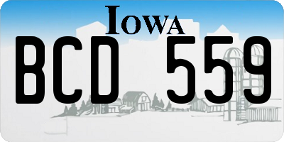 IA license plate BCD559