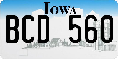 IA license plate BCD560