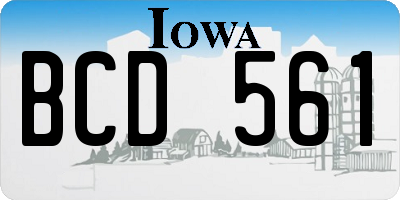 IA license plate BCD561