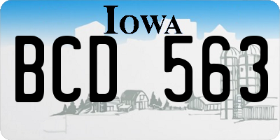IA license plate BCD563