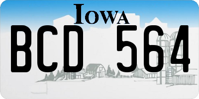 IA license plate BCD564