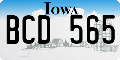 IA license plate BCD565