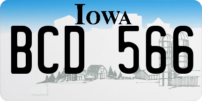 IA license plate BCD566