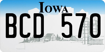 IA license plate BCD570