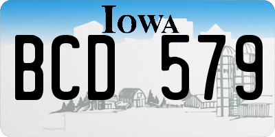 IA license plate BCD579