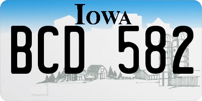 IA license plate BCD582