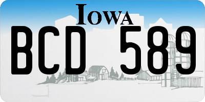 IA license plate BCD589