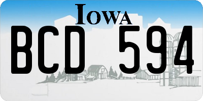 IA license plate BCD594