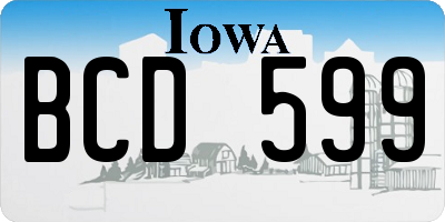 IA license plate BCD599
