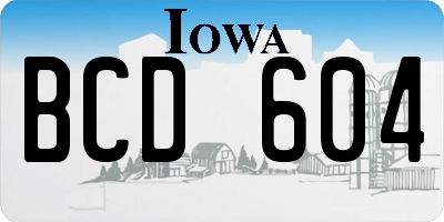 IA license plate BCD604