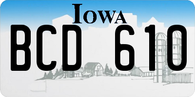 IA license plate BCD610
