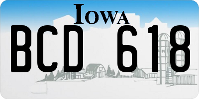 IA license plate BCD618