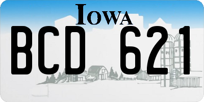 IA license plate BCD621