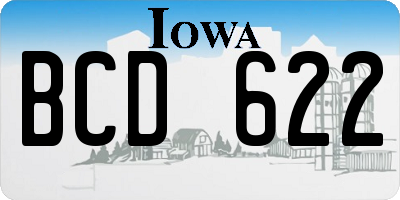 IA license plate BCD622