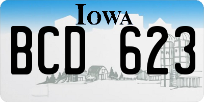 IA license plate BCD623
