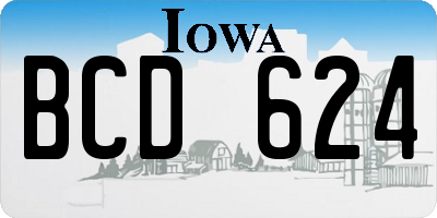 IA license plate BCD624