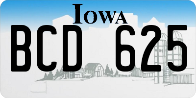 IA license plate BCD625