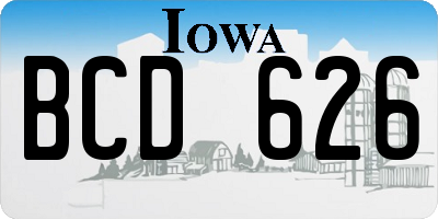IA license plate BCD626