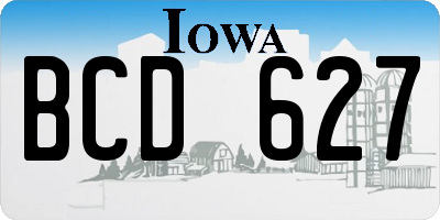 IA license plate BCD627