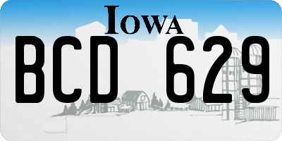IA license plate BCD629